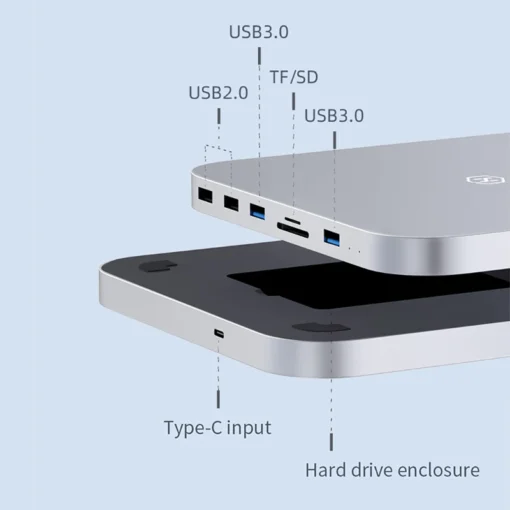 Hagibis USB-C Hub for Mac mini M1/M2 with 2.5 SATA Hard Drive Enclosure Type-C SSD Case docking station for 2020 New Mac mini 6