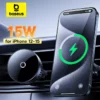 Baseus Car Magnetic Wireless Charger Phone Holder 15W Fast Charging Air Vent Charger Holder For iPhone 15 14 13 Pro Max Huawei 1