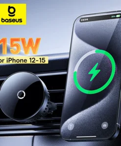 Baseus Car Magnetic Wireless Charger Phone Holder 15W Fast Charging Air Vent Charger Holder For iPhone 15 14 13 Pro Max Huawei 1