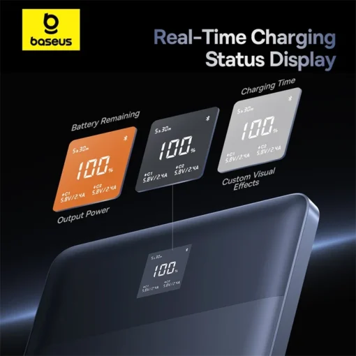 Baseus Blade 2 Power Bank 65W 12000mAh PD Fast Charging Digital Remaining Battery for iPhone 15 Pro Max Notebooks Laptops 5