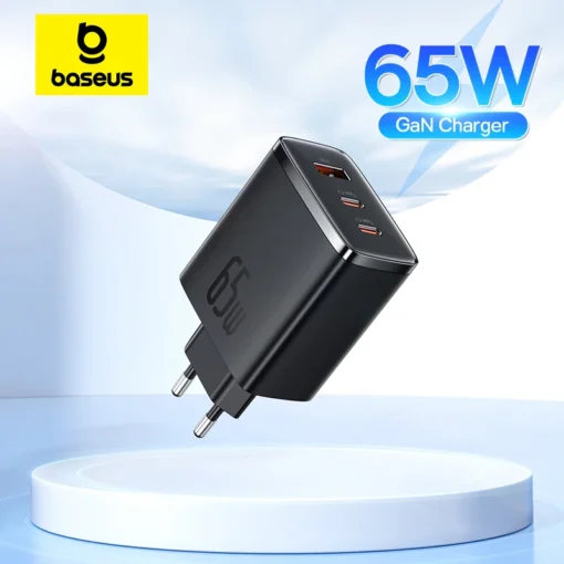 Baseus 65W GaN Charger PD Charge Type C USB Charger Support PD QC PPS Portable Fast Charger For iPhone 15 14 13 Laptop Charger 1