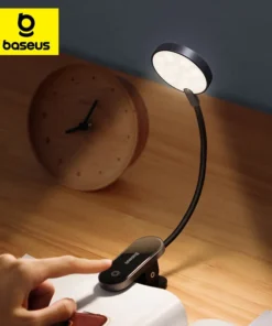 Baseus LED Clip Table Lamp Stepless Dimmable Wireless Desk Lamp Touch USB Rechargeable Reading Light LED Night Light Laptop Lamp 1