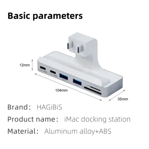 Hagibis USB C Clamp Hub Type-c for 2021 iMac with USB C USB 3.0 Micro/SD Card Reader 4K HD Docking Station iMac Accessories 6