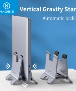 Hagibis Vertical Laptop Stand Desktop Gravity Holder Aluminum Notebook Dock Space-Saving for MacBook/Surface/HP/Dell/Chrome Book 1