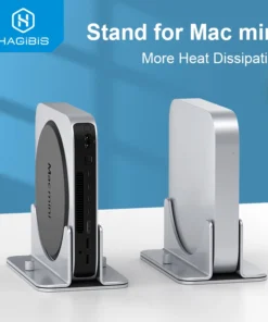 Hagibis Vertical Stand for Mac Mini Aluminum Alloy Laptop Desktop Stand Anti-Slip Adjustable Computer Holder for Apple MAC Mini 1