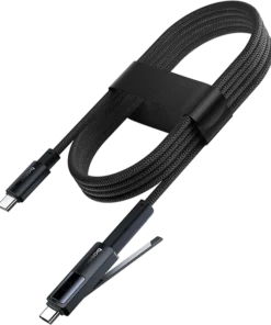 Baseus 100W USB C Cable With Phone Stand For iPhone 15 Fast Charging Cable For Macbook iPad Xiaomi POCO Realme Type C to Type C 3