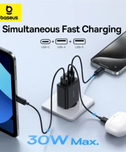 Baseus 30W USB Charger QC3.0 PD3.0 Type C PD Fast Charging Quick Phone Charger For iPhone 15 14 13 12 Pro Max Xiaomi Samsung 2