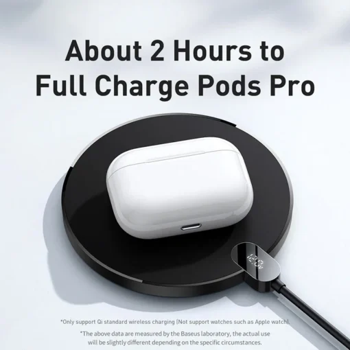 Baseus 15W Wireless Chargers For iPhone 15 14 Samsung LED Display Desktop Wireless Charging Pad For Airpods Fast Charger 3