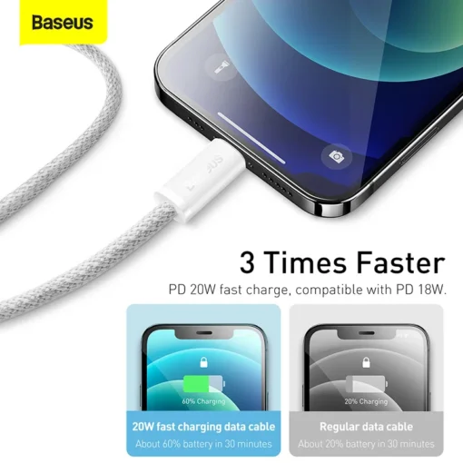 Baseus USB C Cable For IPhone 14 13 12 11 pro Max Xs Plus 20W Fast Charging Cable Type C Date Wire For ipad Macbook 5