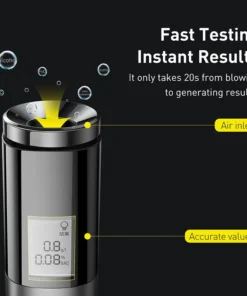 Baseus Alcohol Tester Electronic Breathalyzer with Digital Display Portable Rechargeable Non-Contact Alcohol Meter Analyzer 2