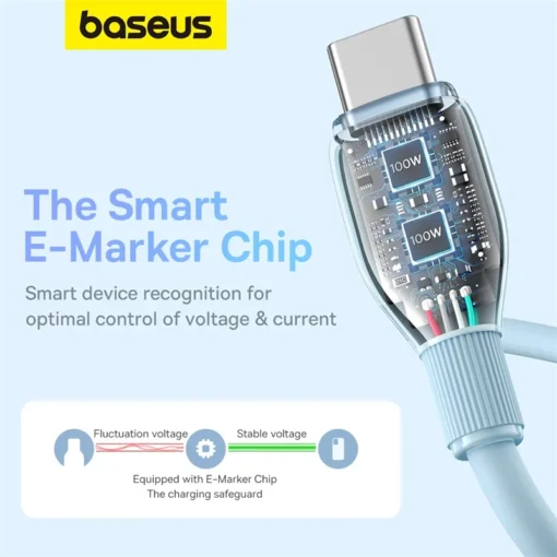 Baseus PD 100W USB C Cable For iPhone 15 Fast Charging Cable For Samsung Xiaomi Huawei Macbook Data Wire Charging Cable Soft TPE 4