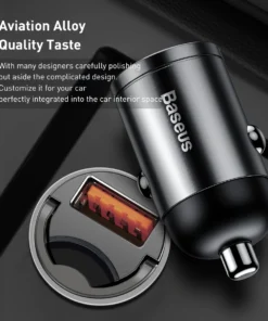 Baseus Car Charger Type-C Quick Charge 4.0 3.0 For Iphone Huawei Xiaomi Samsung PD 3.0 Fast Charging USB Phone Mini Charger 5