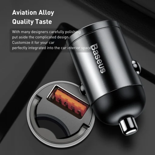 Baseus Car Charger Type-C Quick Charge 4.0 3.0 For Iphone Huawei Xiaomi Samsung PD 3.0 Fast Charging USB Phone Mini Charger 5