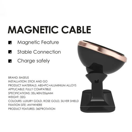 Baseus Magnetic Car Phone Holder Mount Magnet Smartphone Mobile Stand Cell Holder In Car Air Vent For iPhone 15 Xiaomi Samsung 5