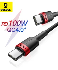 Baseus USB C to USB Type C Cable for iPhone 15 Promax MacBook Quick Charge 3.0 100W PD Fast Charging for Samsung Charge Cable 1