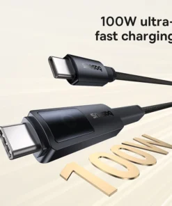 Baseus 100W USB C Cable With Phone Stand For iPhone 15 Fast Charging Cable For Macbook iPad Xiaomi POCO Realme Type C to Type C 4