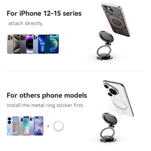 Baseus Magnetic Car Mobile Phone iPhone Holder Foldable Mount Stand Phone Holder for iPhone 13 14 15 Dashboard Center Console 6