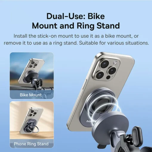 Baseus Magnetic Bike Phone Holder Universal Bicycle Phone Holder for 4.7-7 Inch Mobile Phone Stand Scooter Motorcycle Bracket 2