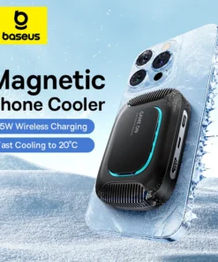 【New】Baseus Phone Cooler Support Magnetic 15W Wireless Charging Gaming Radiator with Mobile Phone Stand for iPhone Cooling Fan 1