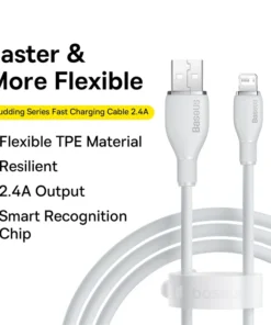 Baseus USB Cable 2.4A For iPhone Charging Cable USB Cord For iPhone 14 13 12 11 Pro Max Fast Data Charging Wire Cord 6