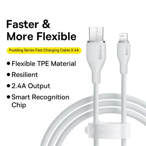 Baseus USB Cable 2.4A For iPhone Charging Cable USB Cord For iPhone 14 13 12 11 Pro Max Fast Data Charging Wire Cord 6