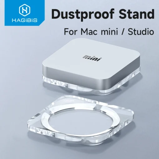 Hagibis Desktop Dustproof Stand for Mac Mini and Mac Studio Transparent acrylic Holder Cooling Heat Disspation Mount Accessories 1