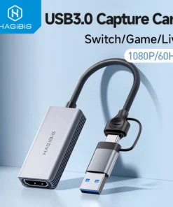 Hagibis USB 3.0 Video Capture Card HDMI-compatible to USB/Type-c Game Grabber Record ms2130 for Switch Xbox PS4/5 Live Broadcast 1